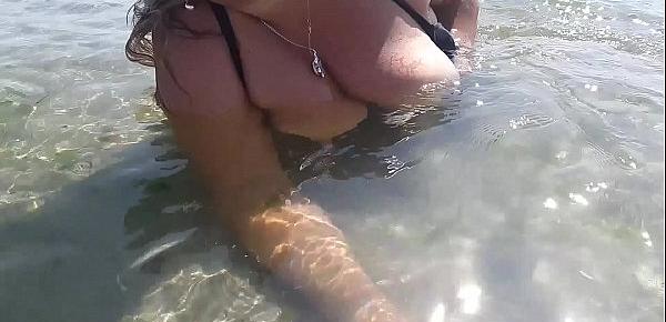  Wet big boobs and hot sucking toy public